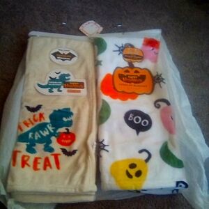 Halloween Toddler Blanket With Pumpkins  Children's Throw Soft 40" X 50 LOT 4